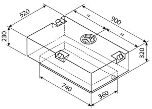 Zbiornik wody 124l 