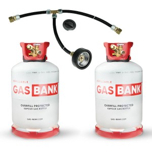 Zestaw 2x GasBank LS DUO 11 kg + zestaw do zdalnego tankowania (2.5m) DISH