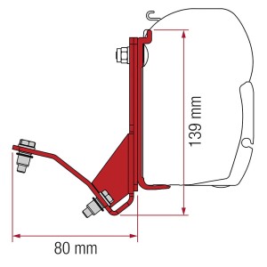 ZESTAW ADAPTERÓW DO MARKIZY FIAMMA F45 DO FIAT DUCATO HYMERCAR Z PODNOSZONYM DACHEM