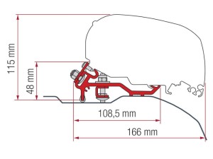 ZESTAW ADAPTERÓW DO MARKIZY FIAMMA F80S Fiat Ducato - Citroen Jumper - Peugeot Boxer - H2 L4 (> 2006 - Low Profile)